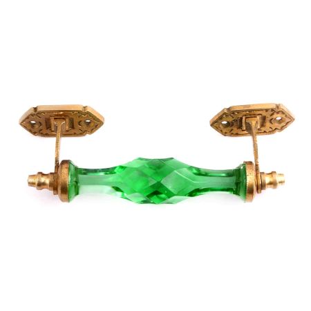 Green Glass Cut Door Handles