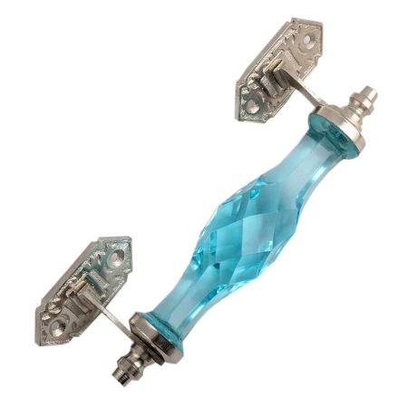 Sky Blue Cut Glass Cabinet Handles