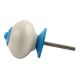 Cream Round Turquoise Fitting Ceramic Knob