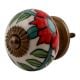 White Leafy Floral Ceramic Knob