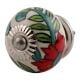 White Leafy Floral Ceramic Knob