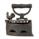 Old Collectible Coal Iron Charcoal Cast Iron with Chicken Latch Rooster Lock
