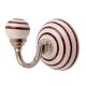 White Cherry Striped Wall Hooks