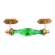 Green Glass Cut Door Handles