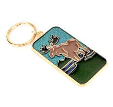 Brass Brown Reindeer Colorful Key Chain