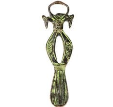 Patina Brass Two Peacock with One Tail Bottle Opener