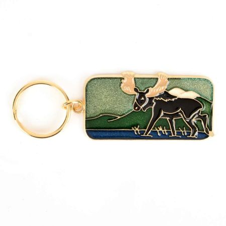 Brass Black Reindeer Key Chain