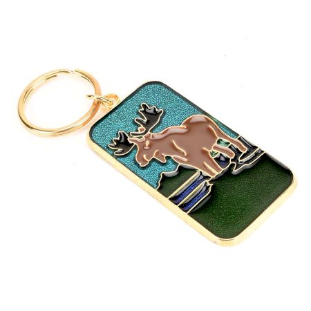 Brass Brown Reindeer Colorful Key Chain