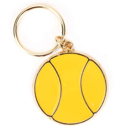 Yellow Round Brass Key Chain