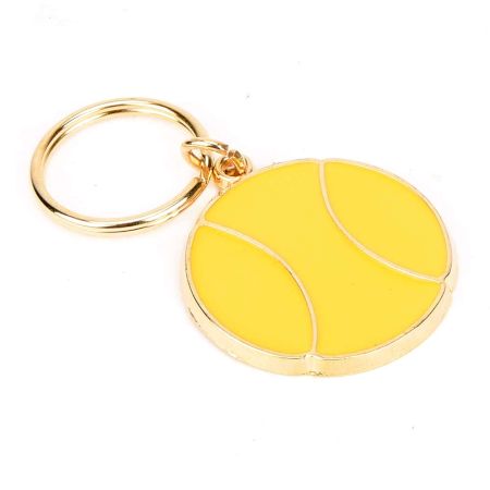 Yellow Round Brass Key Chain