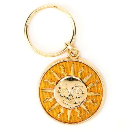 Yellow Golden Sun Key Chain Sun Key Ring