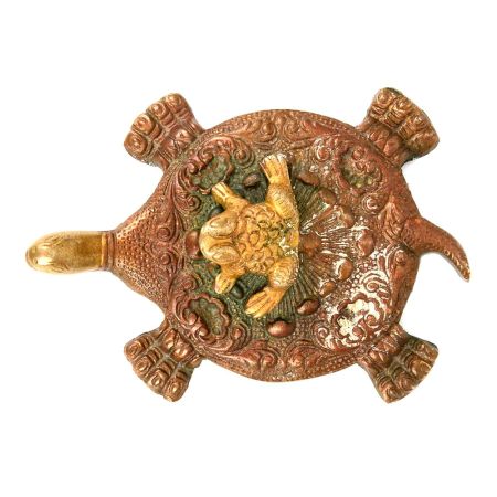 Vintage Red Golden Decorative Brass Tortoise Paper Weight