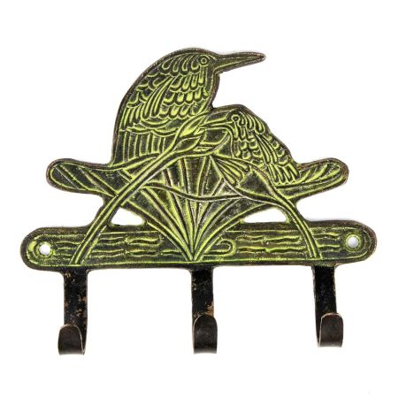 Bronze Bird Wall Hooks with Patina Finish