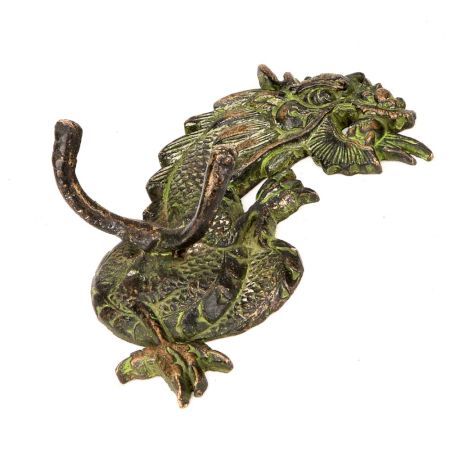 Vintage Antique Bronze Dragon Wall Mount Hooks