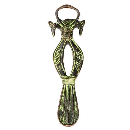 Patina Brass Two Peacock with One Tail Bottle Opener