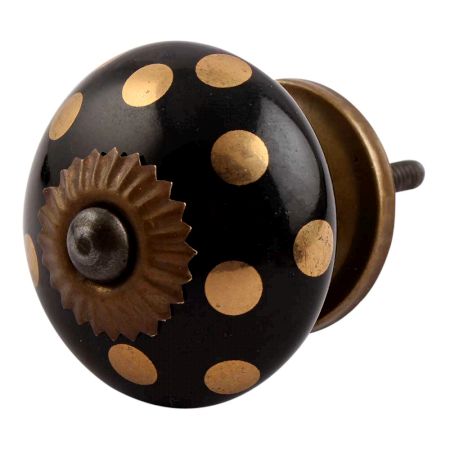 Golden Dot Ceramic Drawer Knobs Online