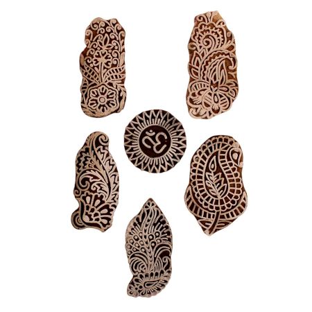 Set of 6 Piece New Mix Wooden Printing Block