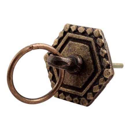 Hexagon Flat Pull Iron Cabinet Knobs