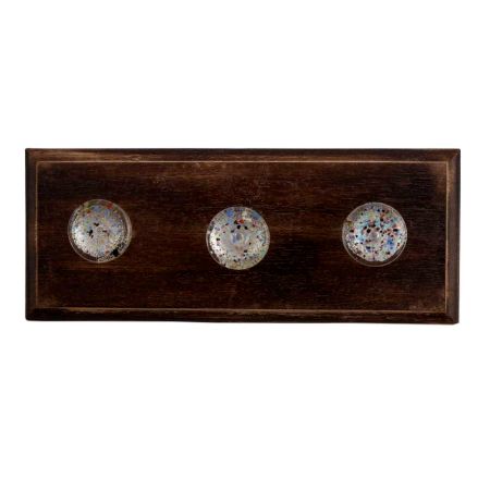 Mixed Color Flat Glass Wooden Hooks