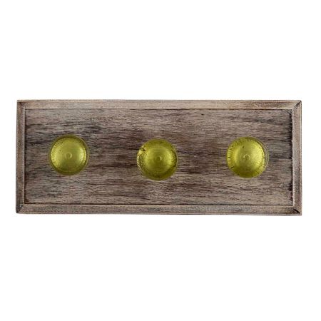 Lime Flat Drawer Glass Wooden Hooks