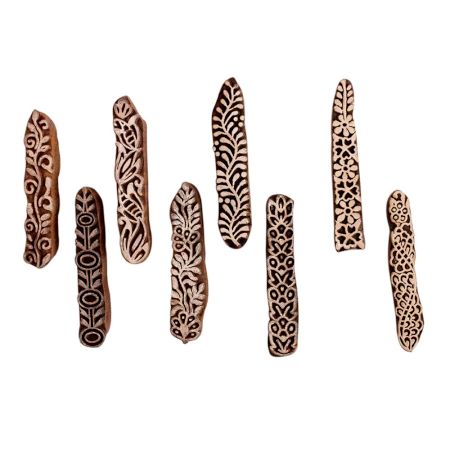 Set of 8 Piece New Mix Wooden Printing Block