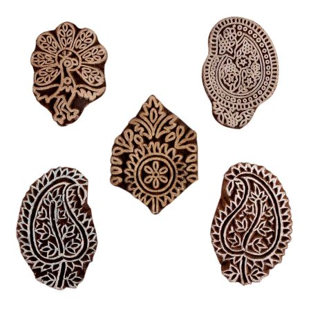 Set of 5 Piece New Mix Wooden Printing Block
