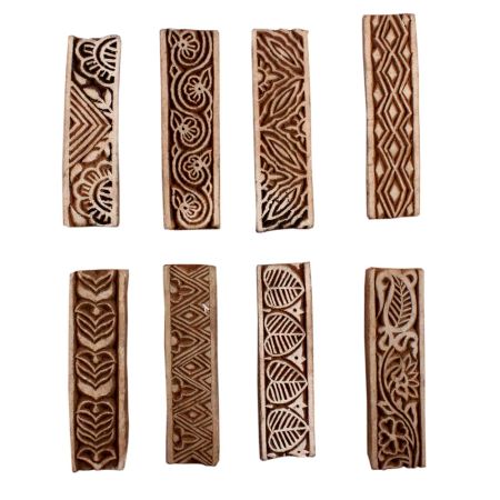 Set of 8 Piece New Mix Wooden Printing Block