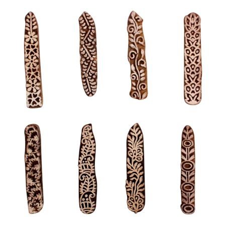 Set of 8 Piece New Mix Wooden Printing Block