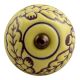 Yellow Brown Leaf Flower Etched Knobs