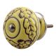 Yellow Brown Leaf Flower Etched Knobs