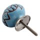 Turquoise Etched Ceramic Floral Cabinet Knob Online
