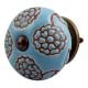 Turquoise Marigold Ceramic Floral Cabinet Knob