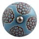 Turquoise Marigold Ceramic Floral Cabinet Knob