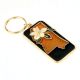 Brass White Lily Key Chain On Orange Background