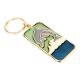 Grey Dolphin With Green Blue Colors On Brass Key Chain