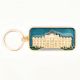 White House America On Blue Brass Key Ring