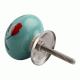 Sea Green Flower Ceramic Dresser Knob