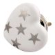 Silver Star Heart Ceramic Cabinet Knob