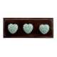 Sea Green Heart Etched Ceramic Wooden Hooks