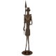 Brass Elongated Tribal Warrior Statue