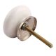 Golden Carnation Flower Flat Ceramic Drawer Knob