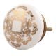 Golden Flower Flat Ceramic Drawer Knob