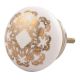 Golden Flower Flat Ceramic Drawer Knob