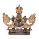 Brass Lamp of Two Peacock Holding Lord Ganesh At Centre