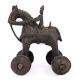 Brass Rider Horse on Wheel