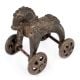 Brass Toy Horse on Wheels