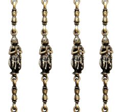 Brass Dancing Lady  Elephant and Lamp Figurine Swing Chain(Set Of 4 Pieces)