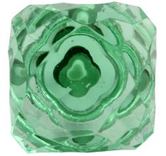 Green Glass Square Cut Cabinet Knob