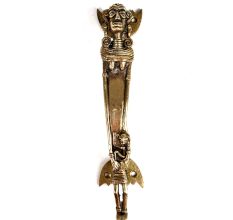 Brass Elongated Tribal Lady with Child  Door Handle