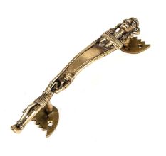Brass Elongated Tribal Lady with Child  Door Handle